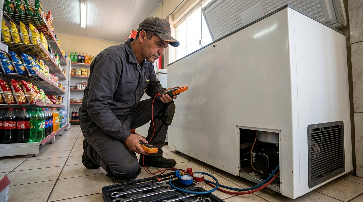 Conserto de placa eletrônica de freezer na Caieira da Barra do Sul, Florianópolis‑SC